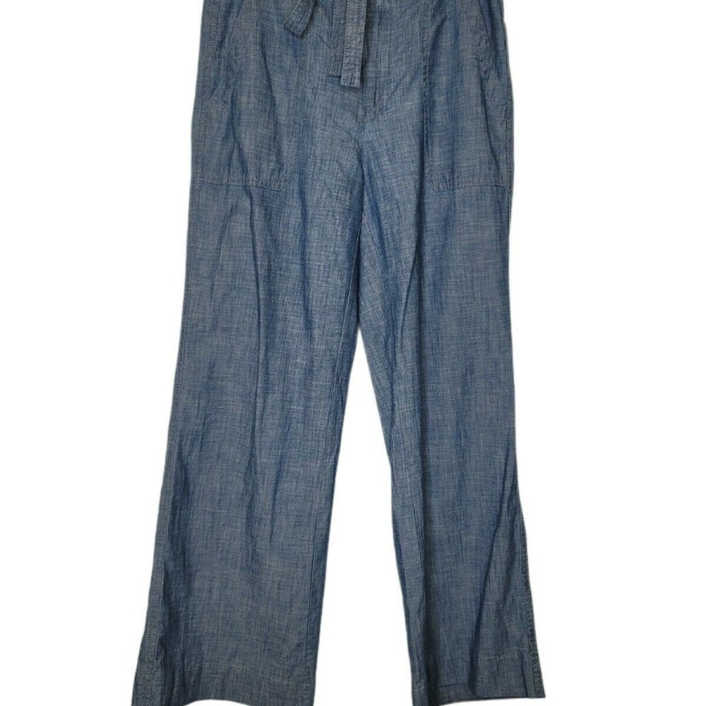 Gap Womens Tie Waist Gray Wide Leg Pants Size 2